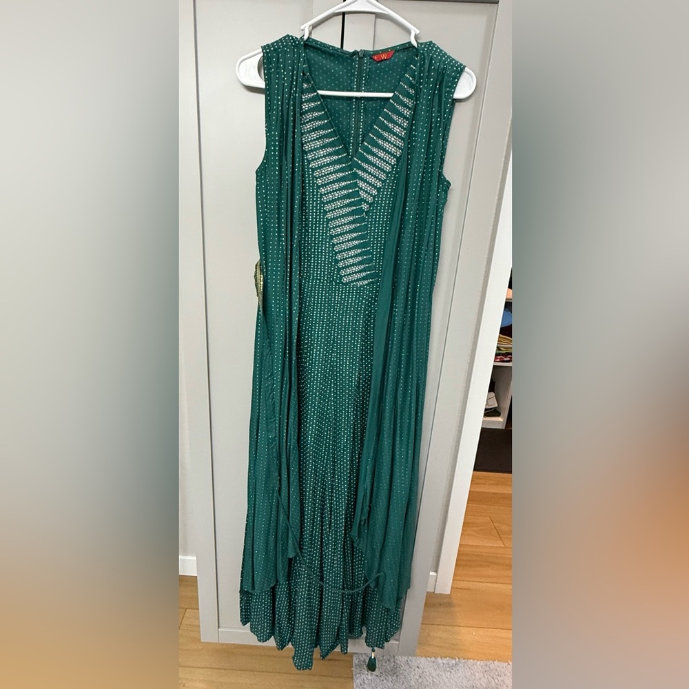 Elegant Green Beaded Gown